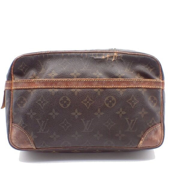 LOUIS VUITTON Compiegne 28 Clutch Hand Bag Monogram Leather Brown M51845 08EF463 - Picture 1 of 16